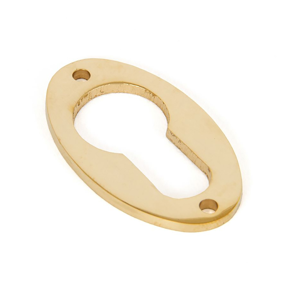 From the Anvil Oval Euro Escutcheon - Polished Brass